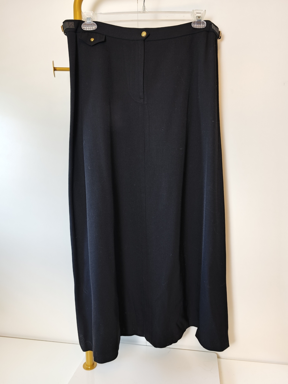 Academia Teacher Ralph Lauren Wool Blend Maxi Skirt Sz 16 Womens Black Capsule
